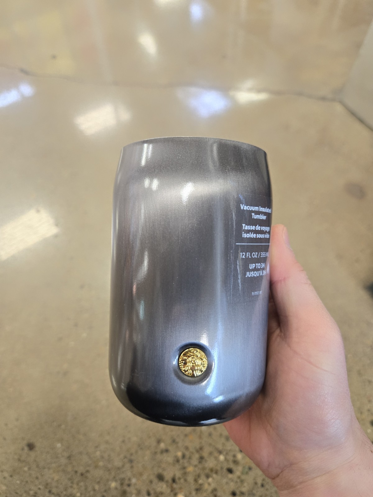 Starbucks 2026 Dark Holographic Silver Shine Stainless Steel Tumbler 12 oz