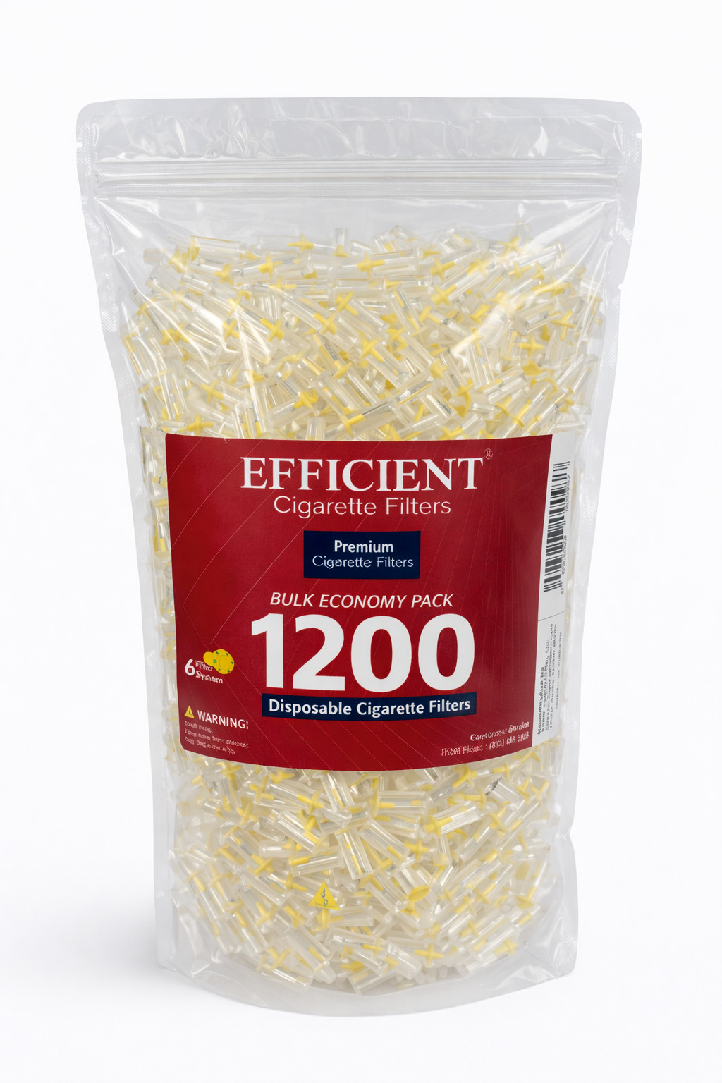 NEW EFFICIENT Premium Cigarette Filters 6 Holes Bulk Economy Pack 1200 filters