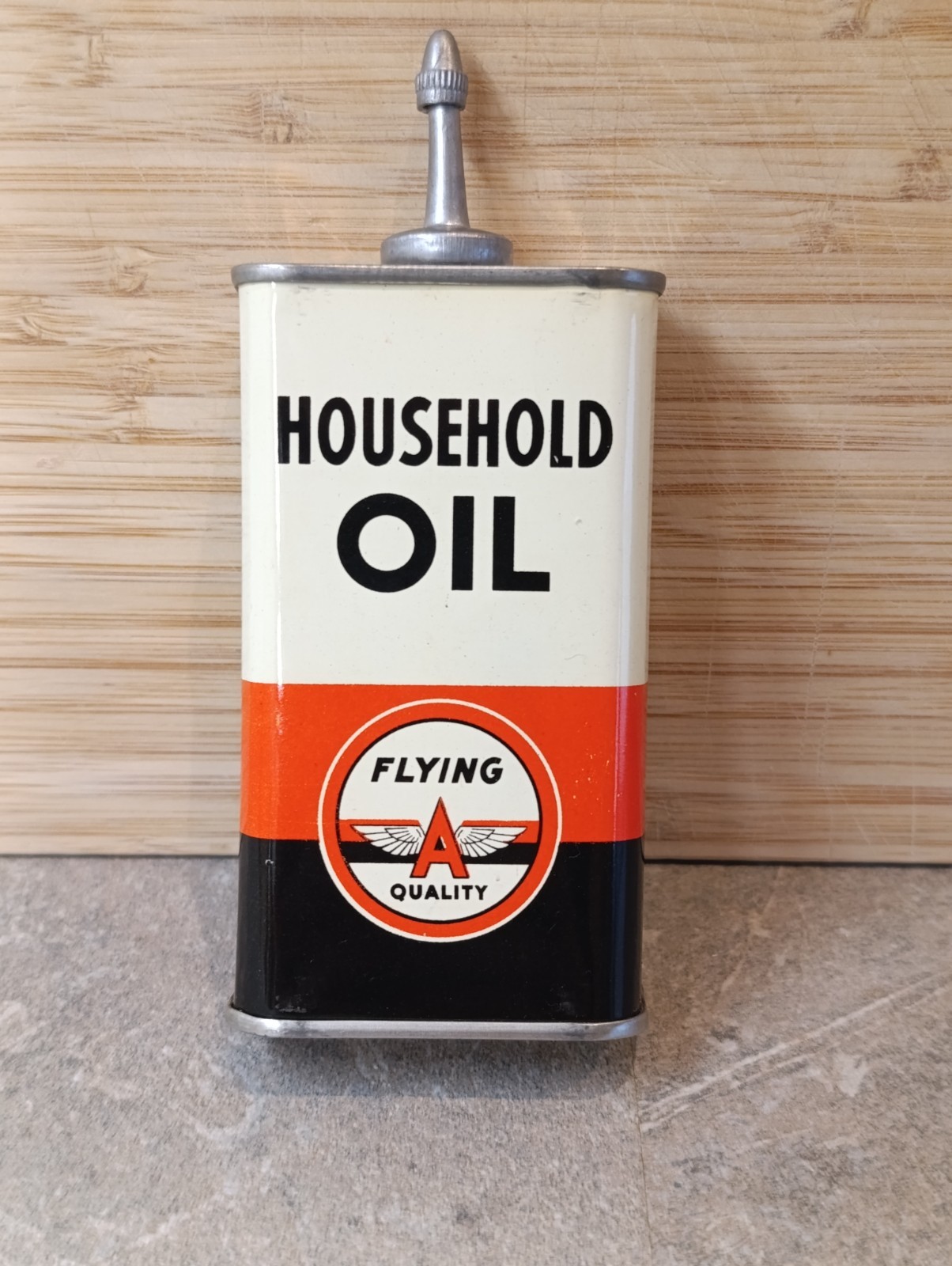 NOS Vintage FLYING A LEAD TOP Household OIL CAN Handy Oiler TIDE WATER VEEDOL