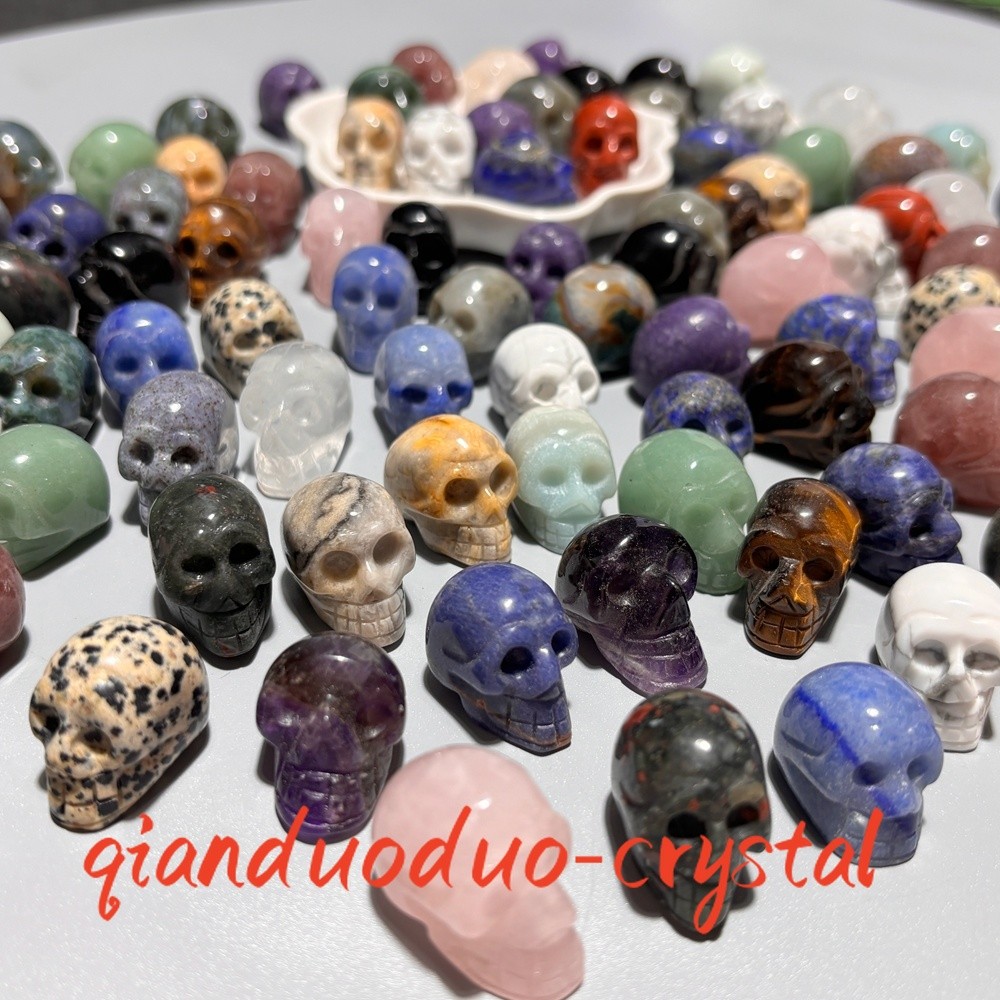 100pcs Natural Mix Quartz Skull Carved Mini Crystal Skull Healing Gift Wholesale