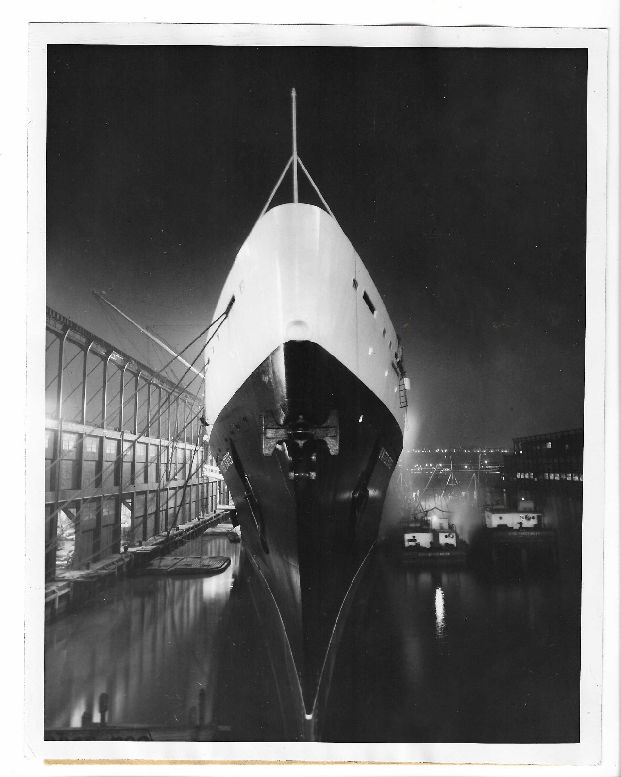 SS UNITED STATES 1957 Vintage Press photo 9x7 UPI Cruise Ship Ocean Liner