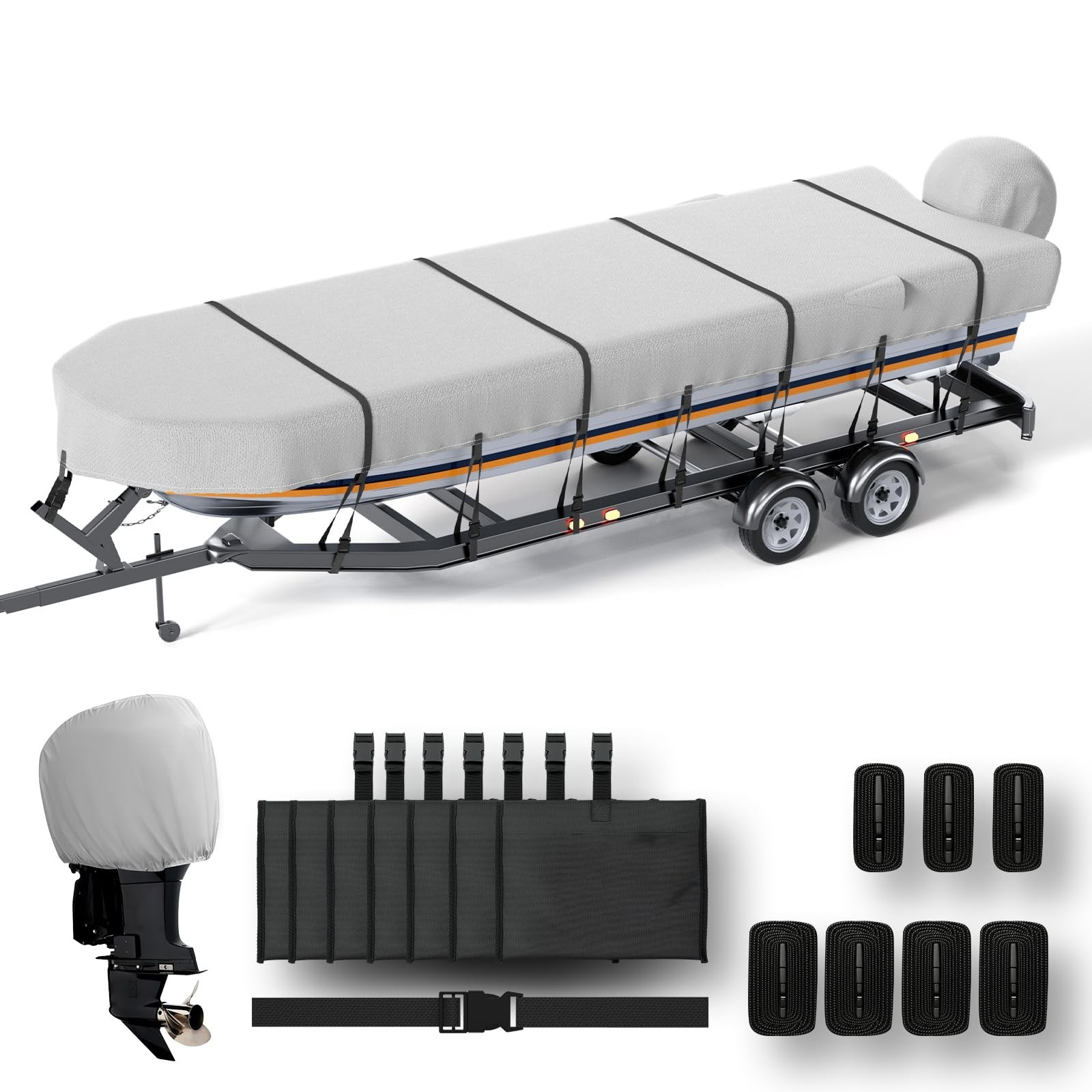 Jon Boat Cover 18ft with Motor Cover, 1200D Heavy Duty Marine Grade... Fast Ship Jon Boat Cover 18ft with Motor Cover, 1200D Heavy Duty Marine Grade... Fast Ship