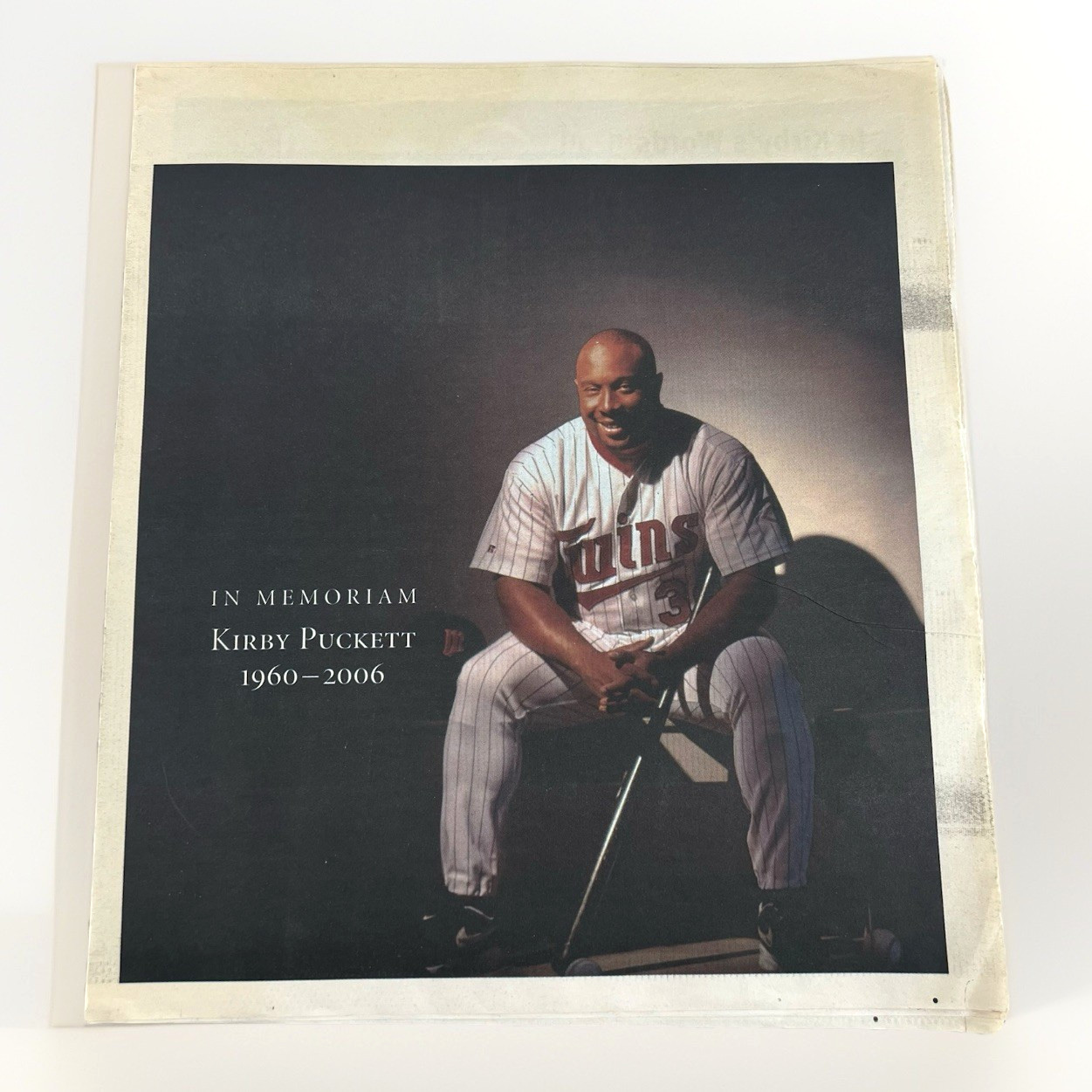 Kirby Puckett Star Tribune Memorial Tribute Newspaper Section 2006 Twins 