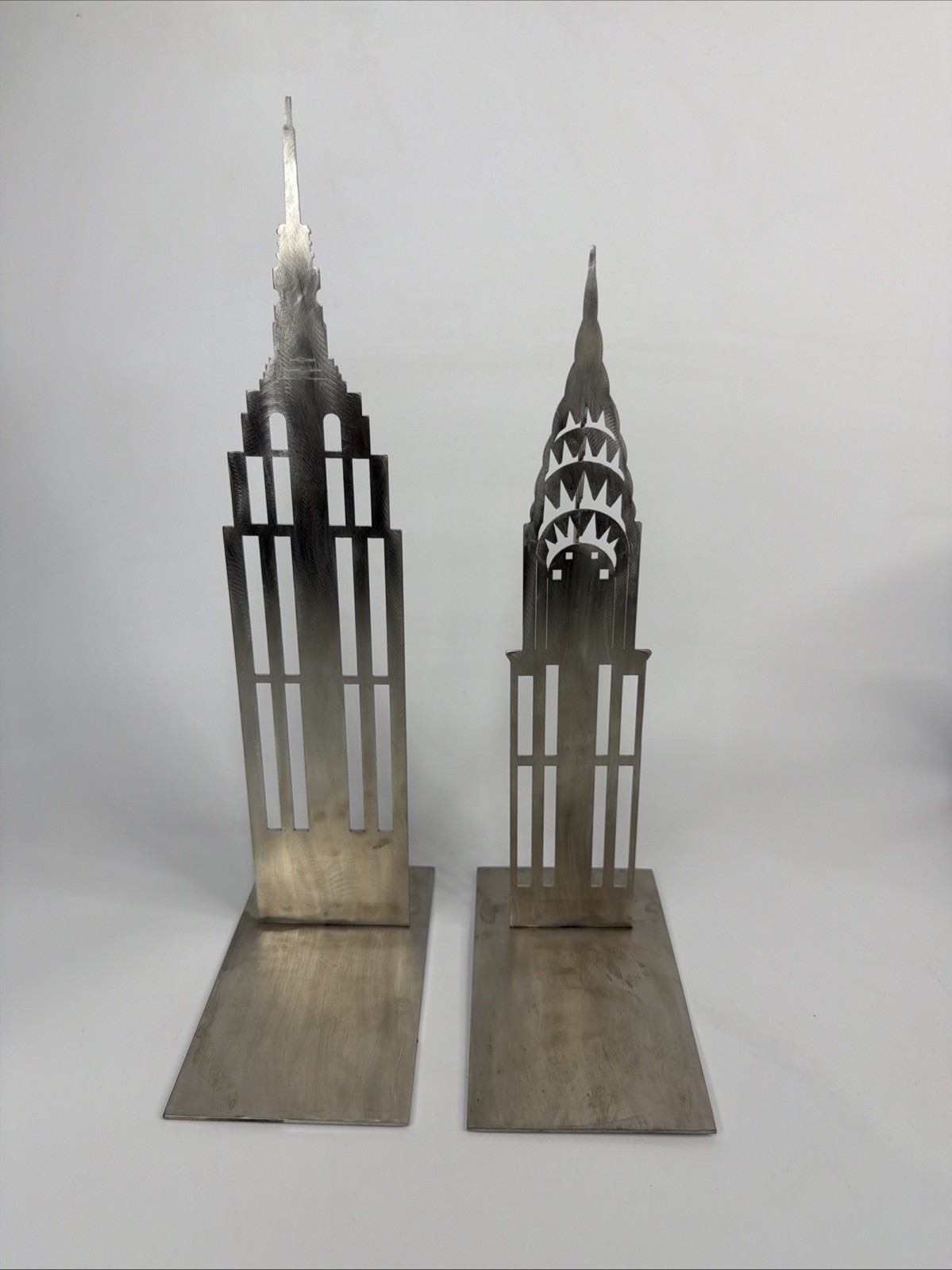 AMY HESS Vintage signed Chrysler & Empire State Building Sculptural Bookends