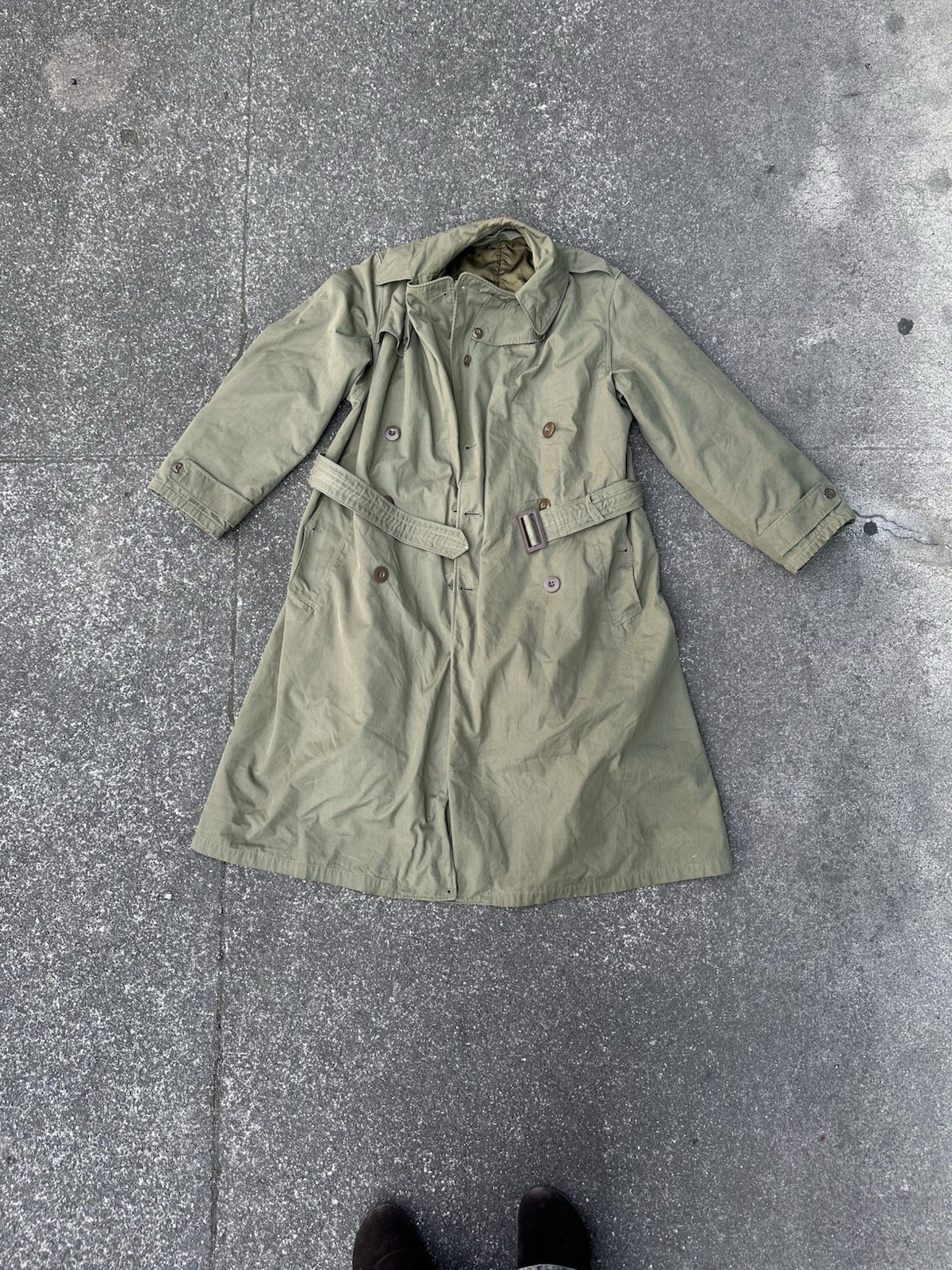 WW2 Vintage 1940’s Trench Coat with Removeable Liner Size 37 Regular Fits XL