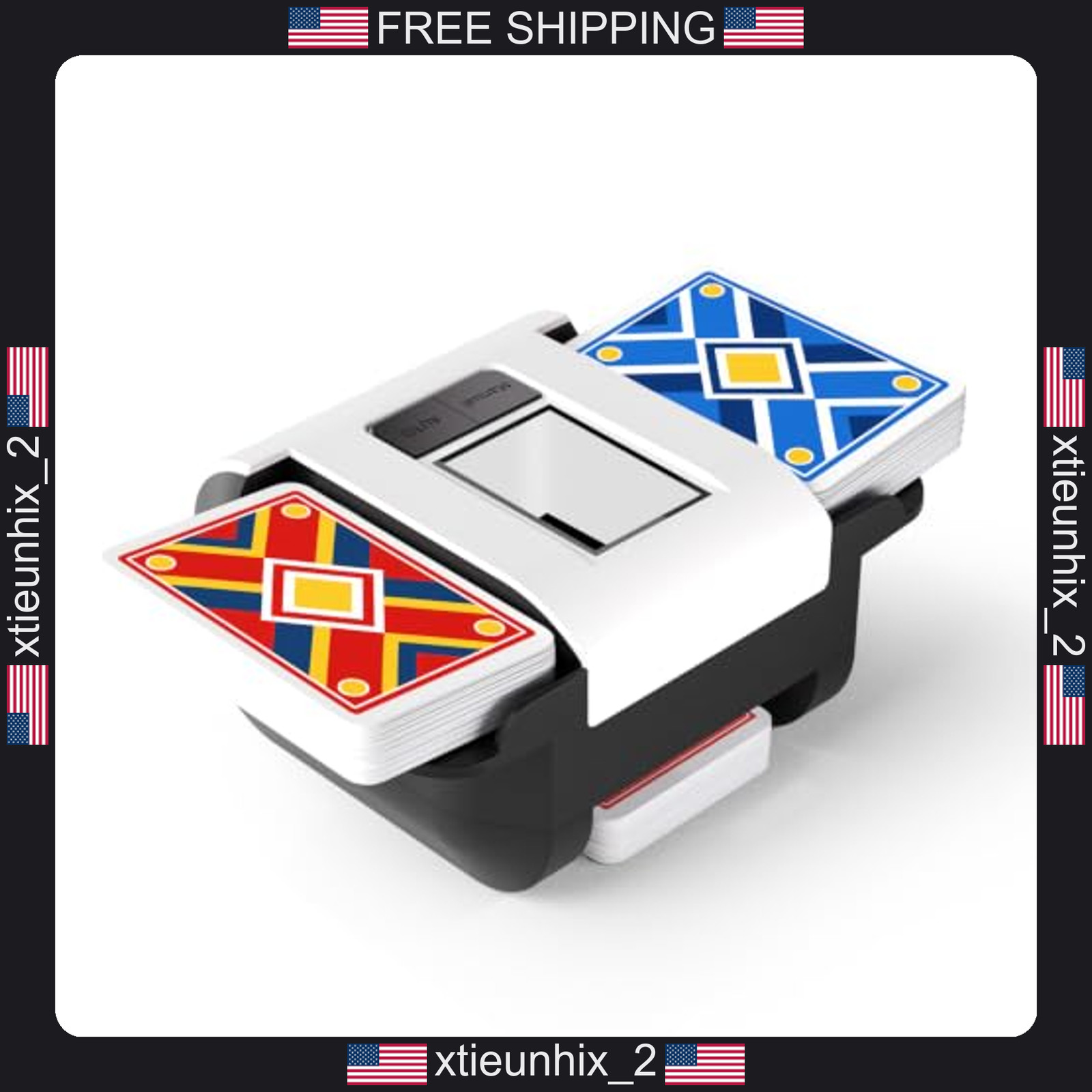 Automatic Card Shuffler for 2 Decks with Dual Modes and Rechargeable Battery