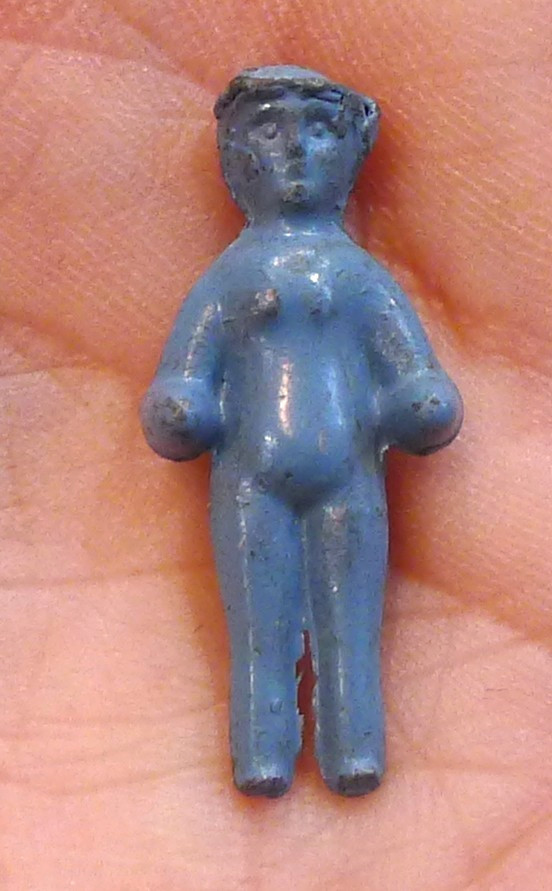 Vintage 1930s Cracker Jack Metal Frozen Charlotte Doll Figure