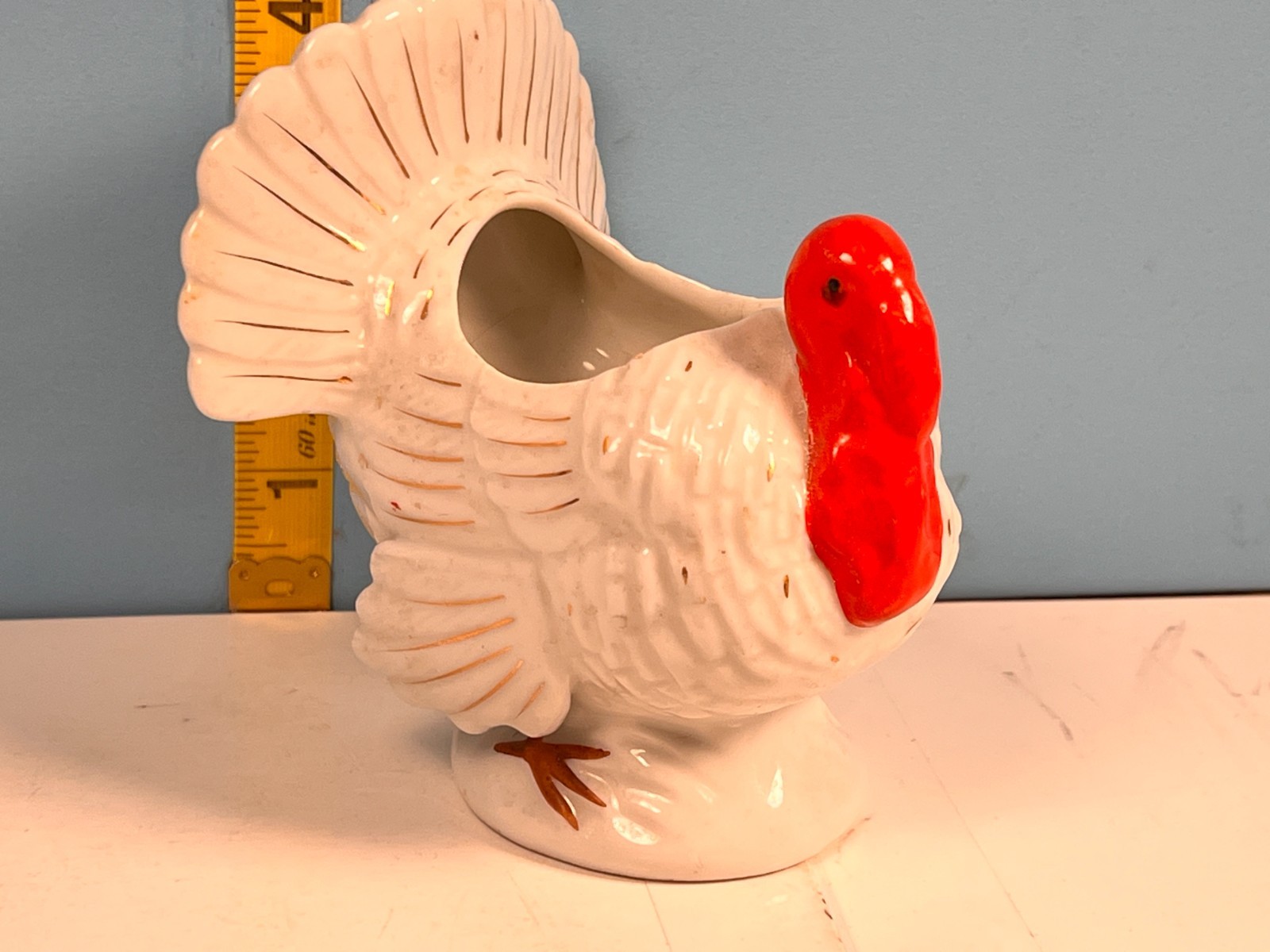 Vintage Thanksgiving Turkey Ceramic Figurine Table Setting Made Japan