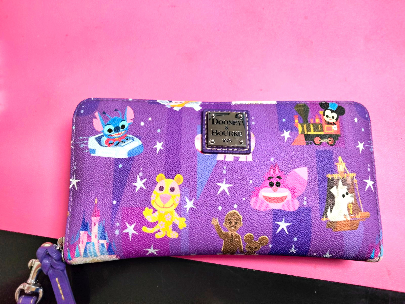 Dooney & Bourke Disney Parks Zip Wallet Medium Purple Multicolor