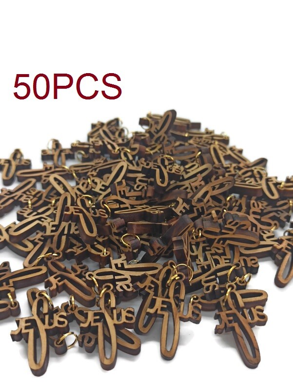 Olive 50 Wood Crosses Cross Holy Land Jerusalem Made Small Pcs Pendants Hand 