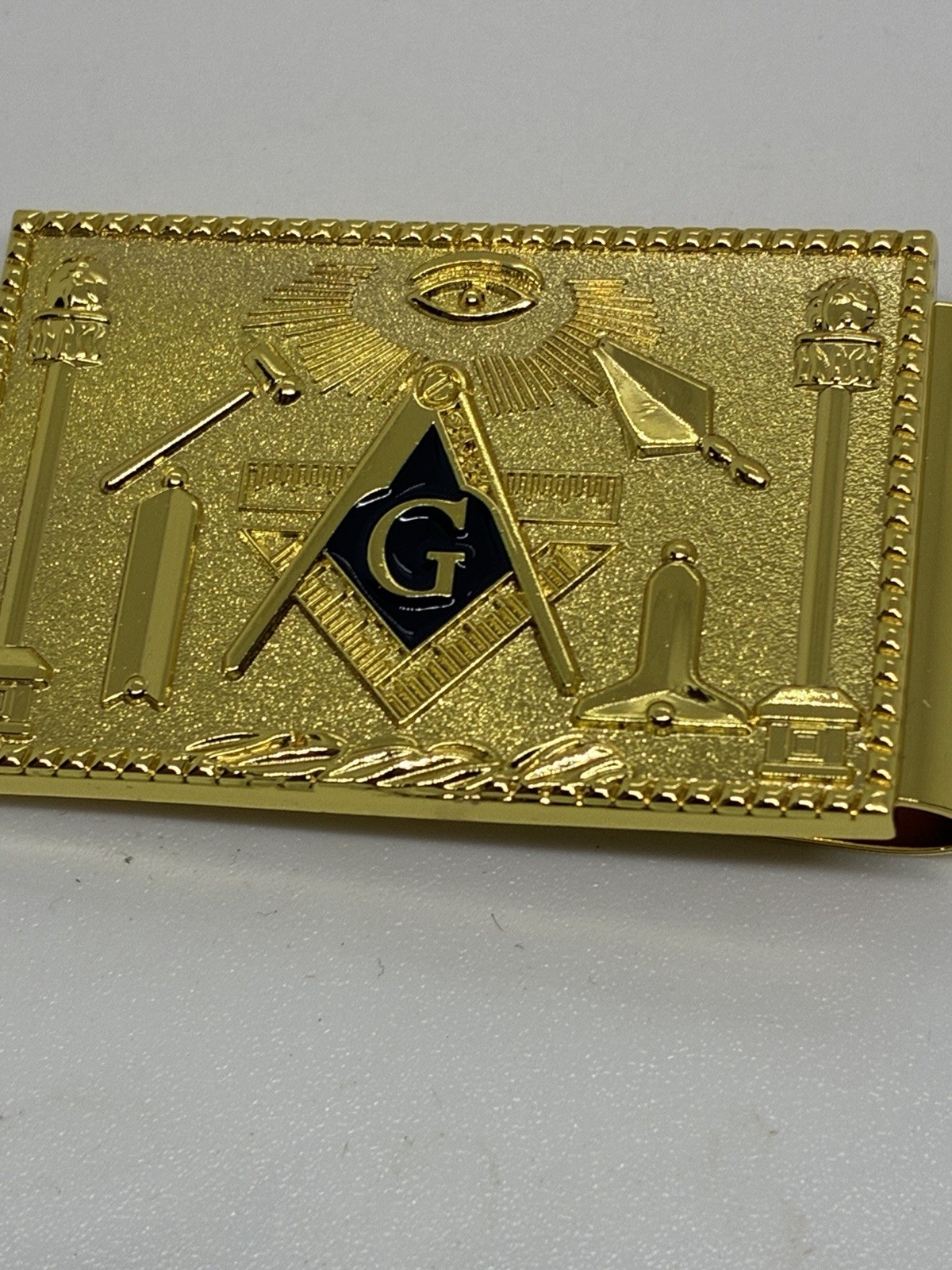Golden Masonic Money Clip Gold Plated 3” NEW