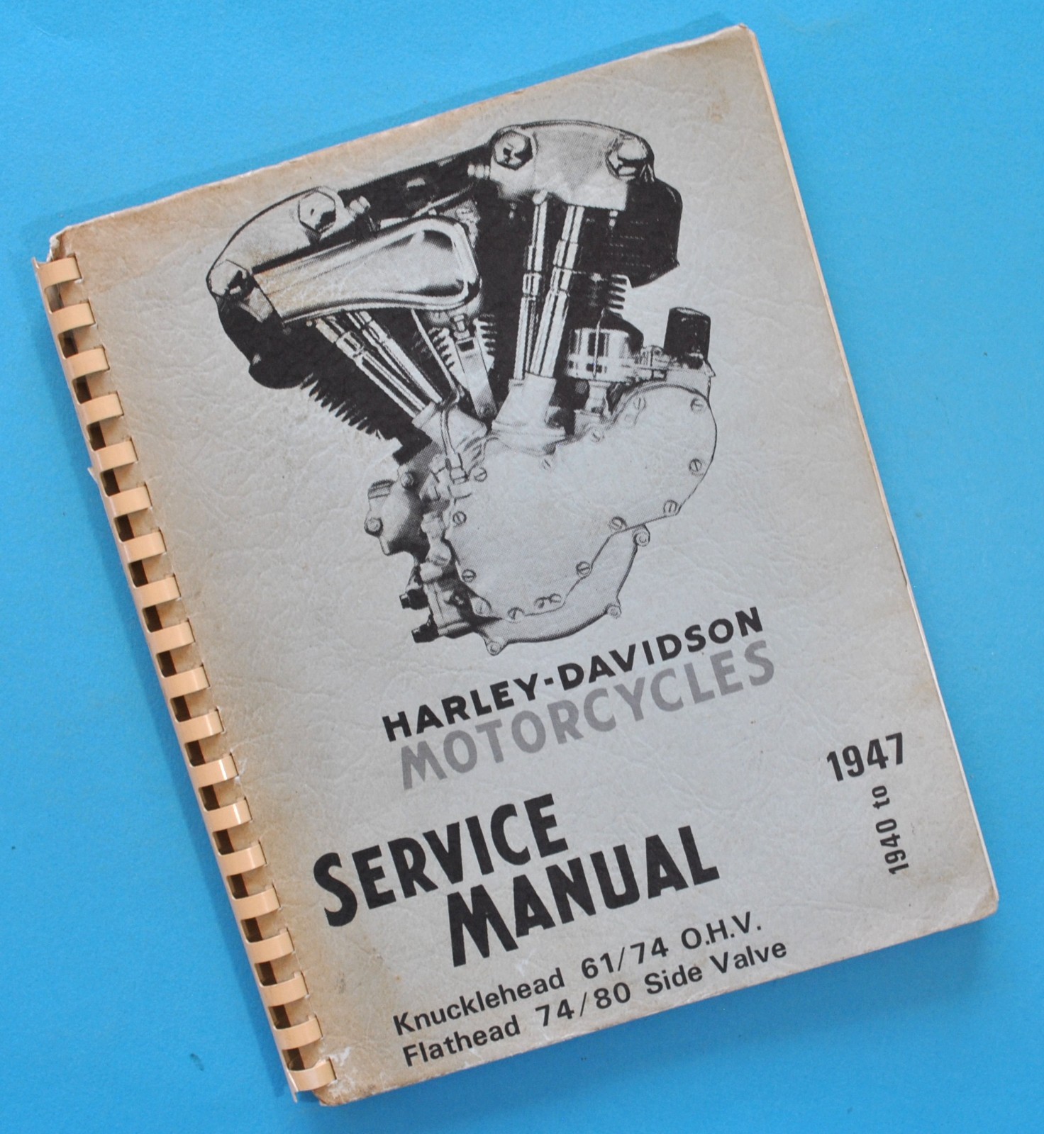 1940-1947 Harley Davidson E EL F FL U UL UH ULH Service Manual Motorcycle Book