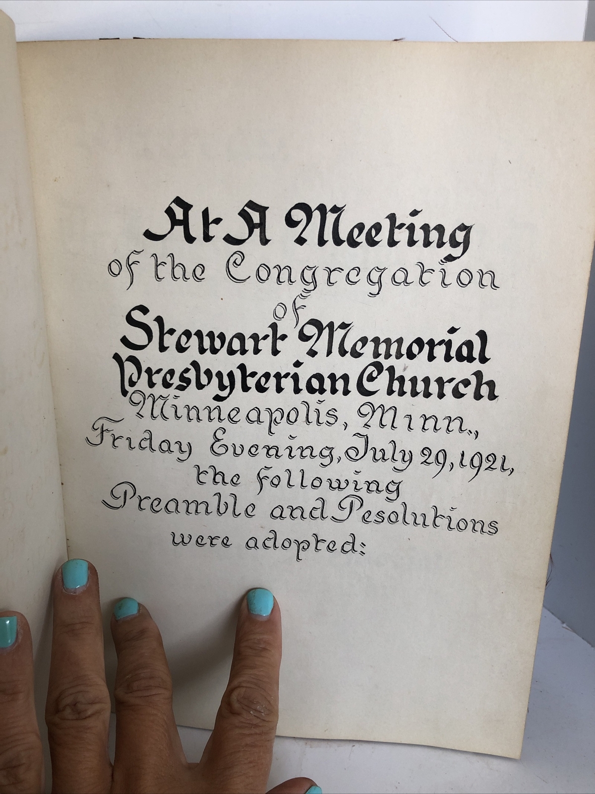 1926 Dr. J. Oliver Buswell Jr. Calligraphy Resolution Wheaton College President