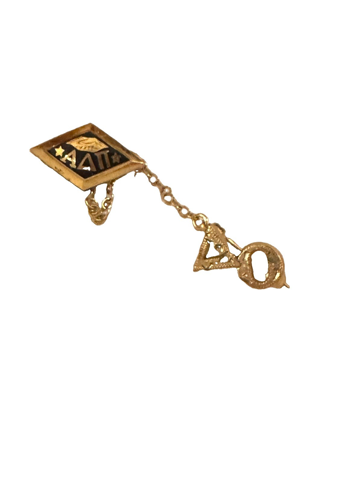 ALPHA DELTA PI Gold w/Black Enamel Pin-Badge & Delta Omicron Guard Initiation 