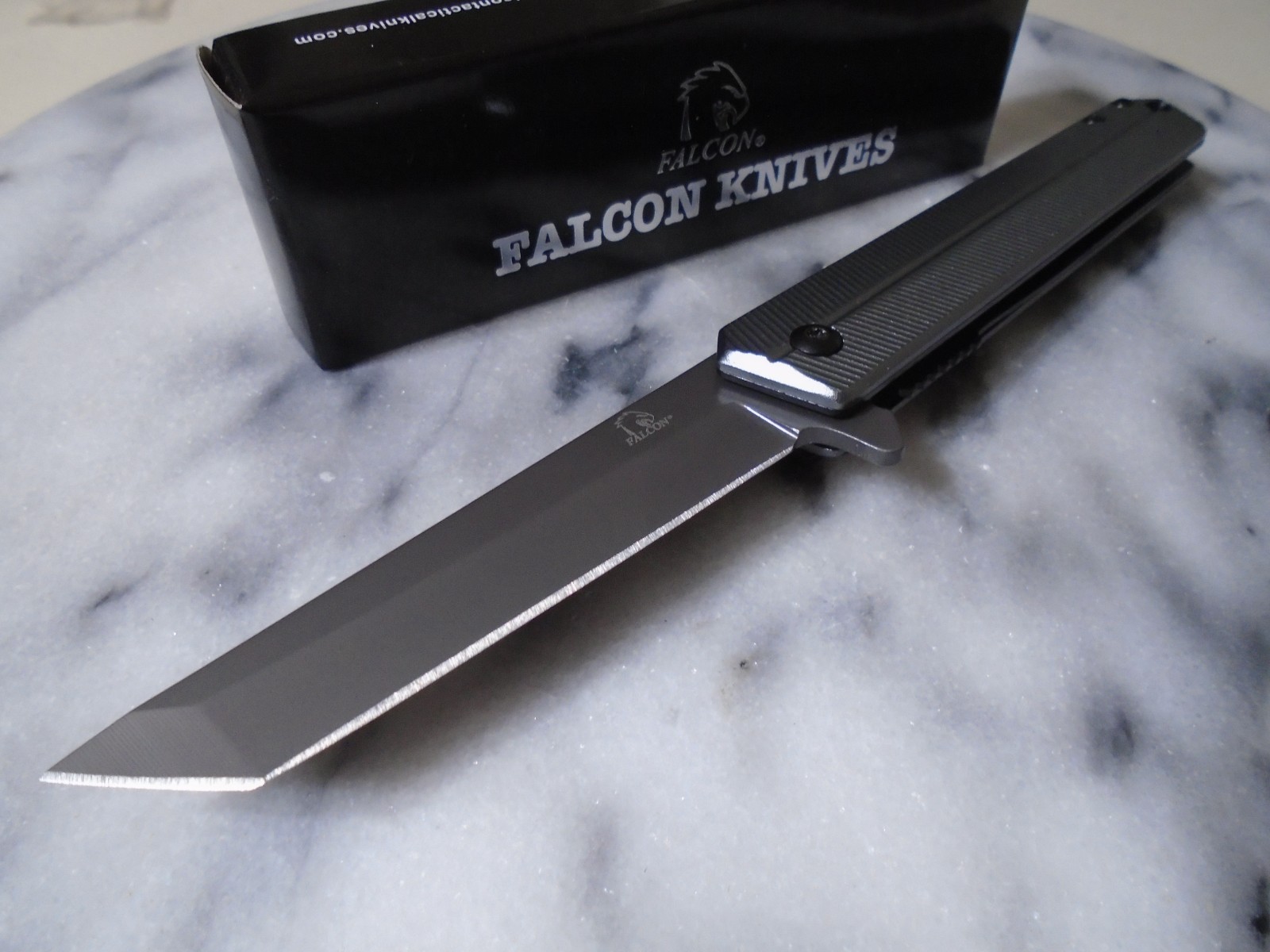 Falcon Assisted Open Tanto Pocket Knife Gray 440 Folder KS1315GY 8.20