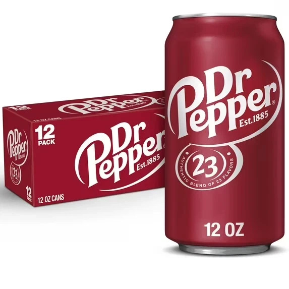 Dr Pepper Original Soda 12 fl oz Cans (12 Pack) - Classic Carbonated Soft Drink