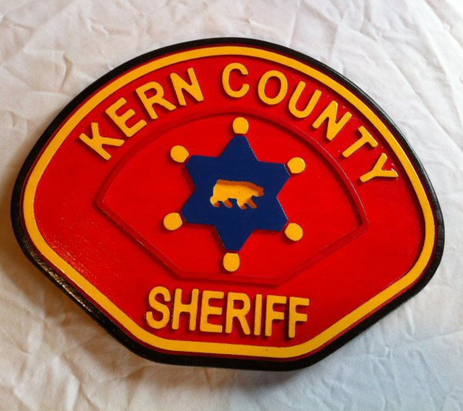 Kern County Sheriff 3D routed wood patch plaque sign Custom carved