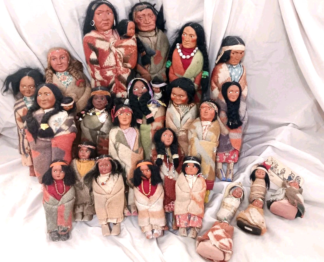 Skookum Dolls Lot of 24 Some w/Stands 9 to 12