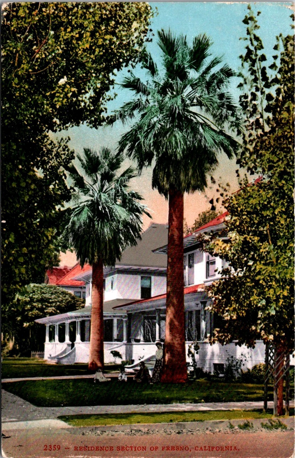 Fresno, CA Residence Section 1915 Antique Postcard N147