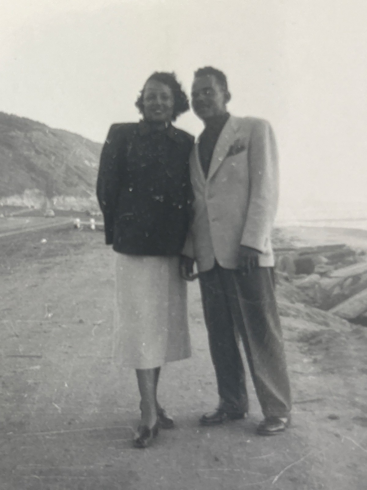 1940s African American Couple Shore Road Black Americana