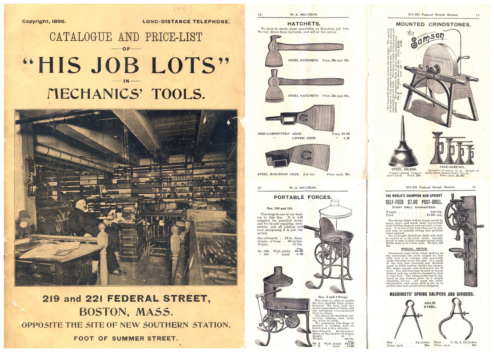 Orig. W.S. Milligan, Boston 1896 Catalogue - \