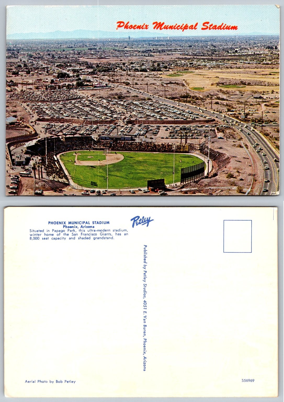 Vintage Phoenix Municipal Stadium San Francisco Giants Spring Training Postcard
