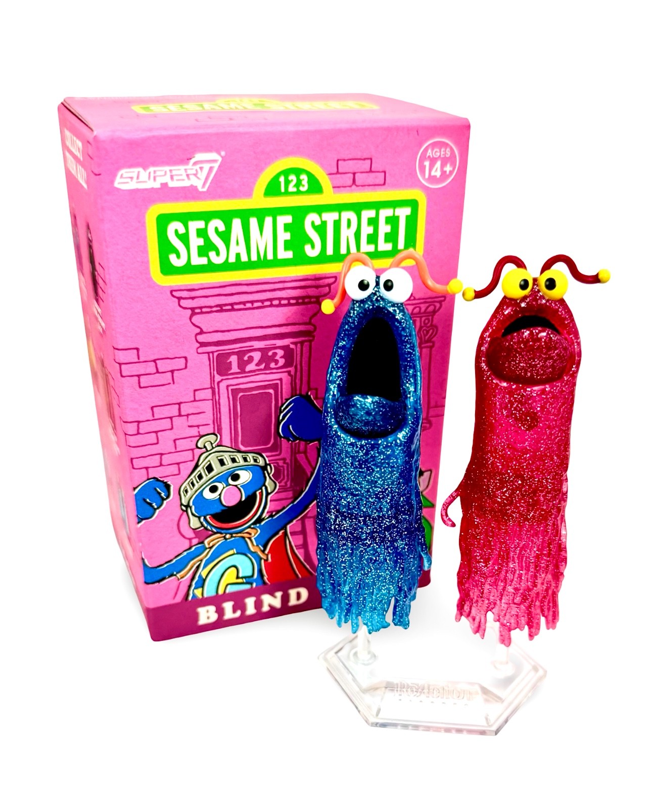 Super 7 Sesame Street *CHASE Glitter Yip Yip Martians Blind Box w/ Stand NWT