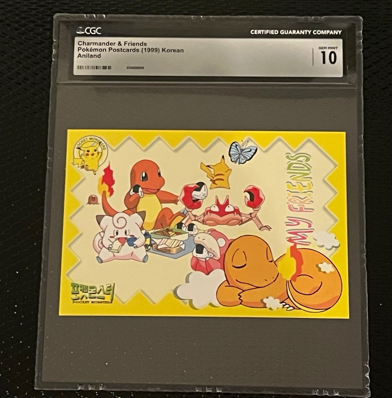 1999 Charmander & Friends Pokémon Postcards Korean Aniland CGC 10