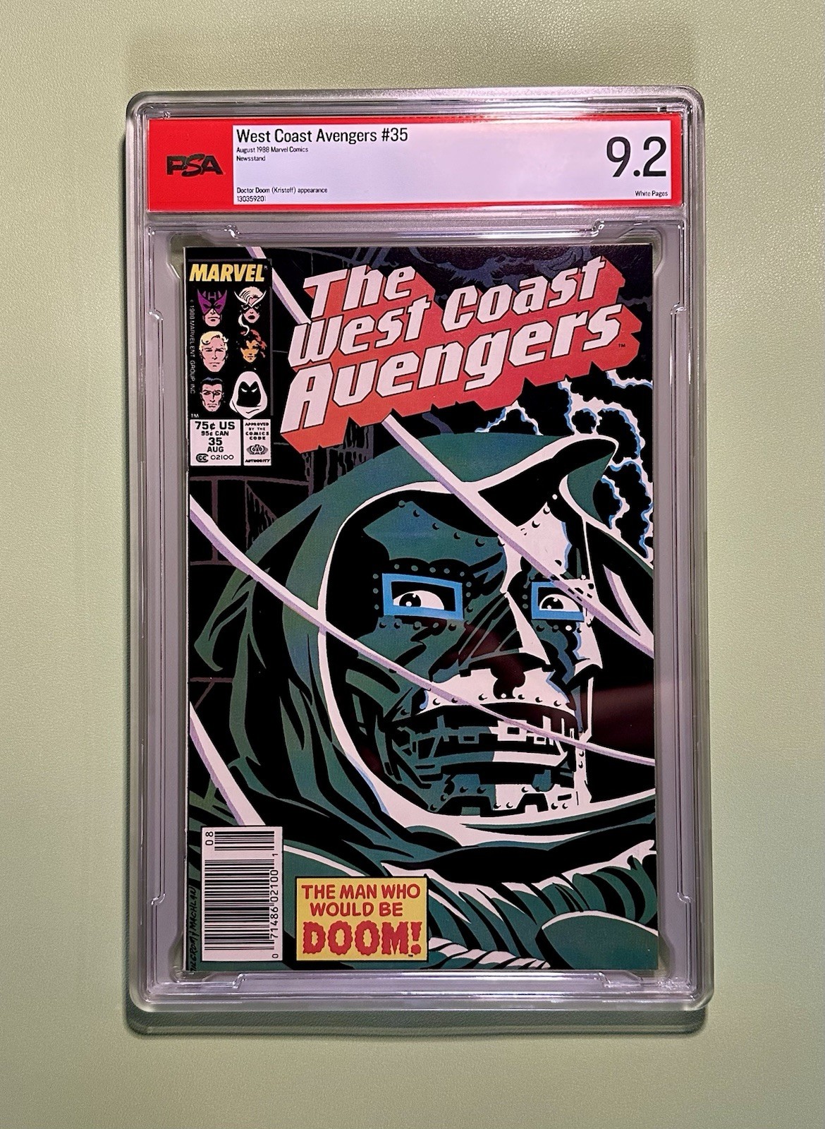 West Coast Avengers #35 NEWSSTAND  (NOT CGC ) 1988 PSA 9.2 Marvel comics 
