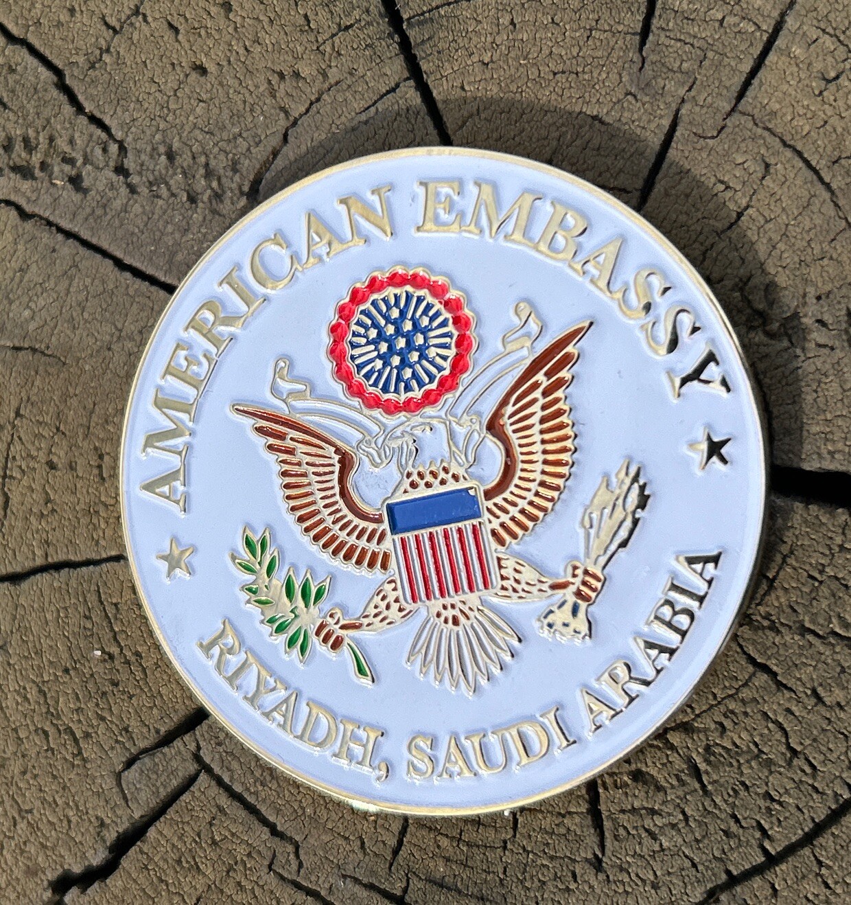 American Embassy Riyadh Saudi Arabia Challenge Coin New U.S. Embassy 