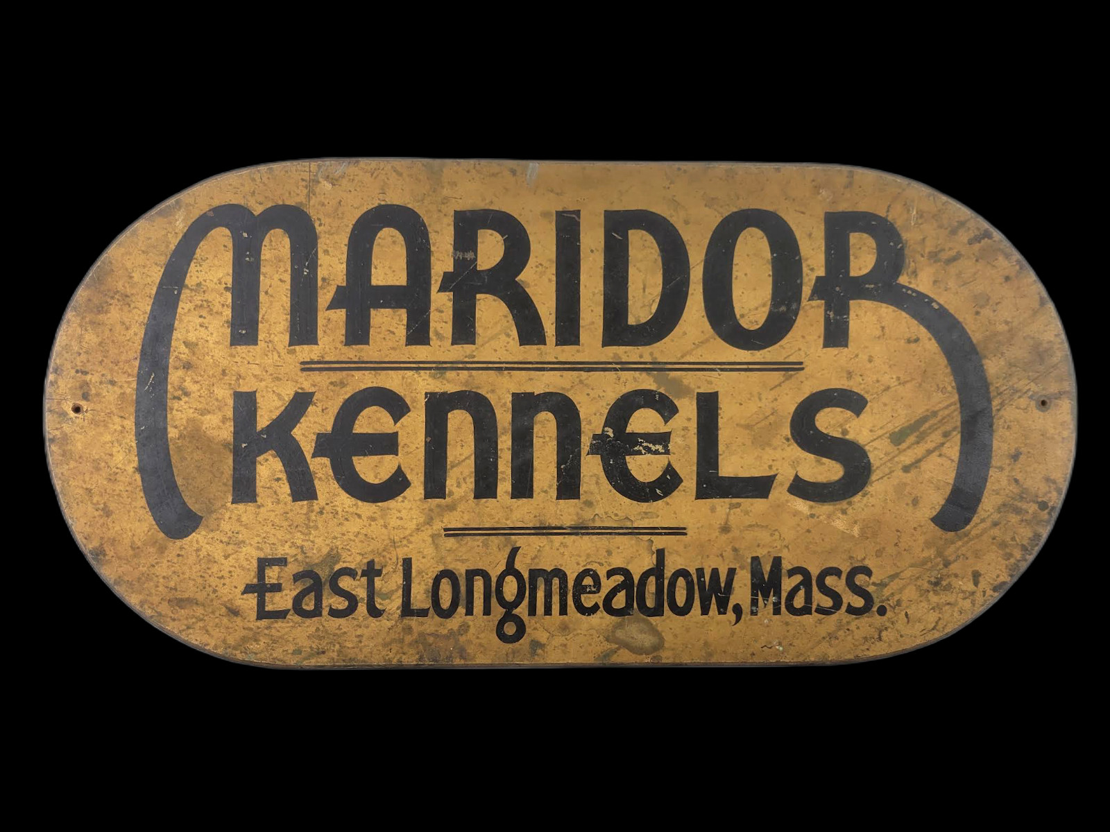 Vintage 1935-1937 Maridor Kennels Trade Sign East Longmeadow Massachusetts Dog