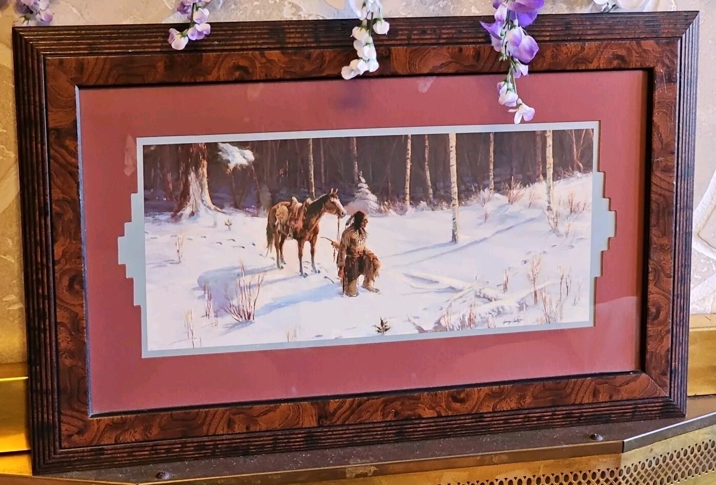 Gary Artz Framed Indian Tracking Game in Winter 16 