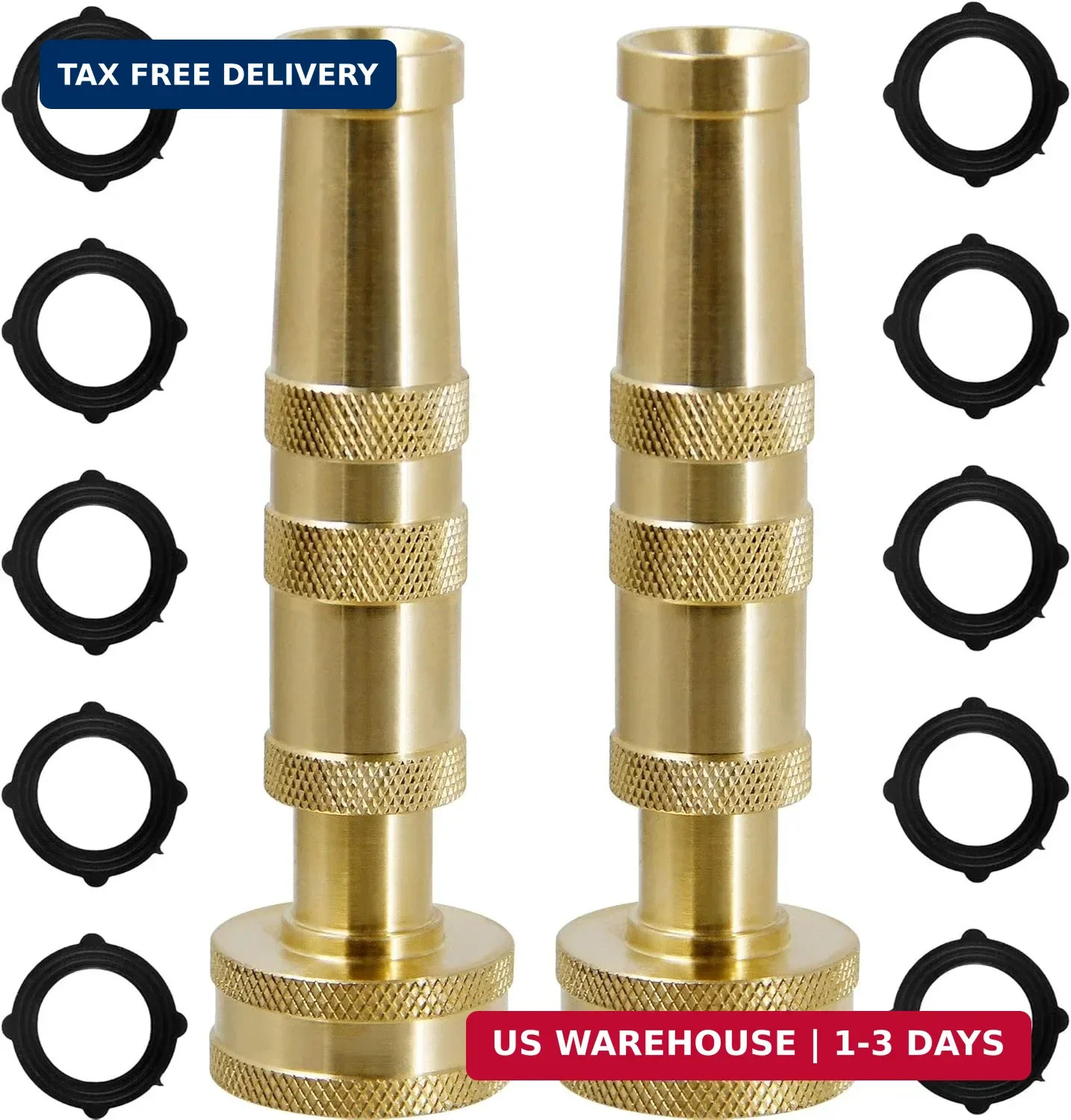 Triumpeek Solid Brass Hose Nozzle, 2 Pack 4