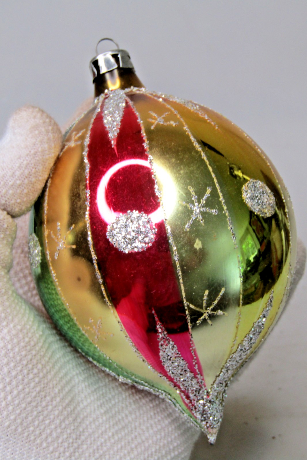 VTG Glass HARLEQUIN Glitter STAR Large 5\
