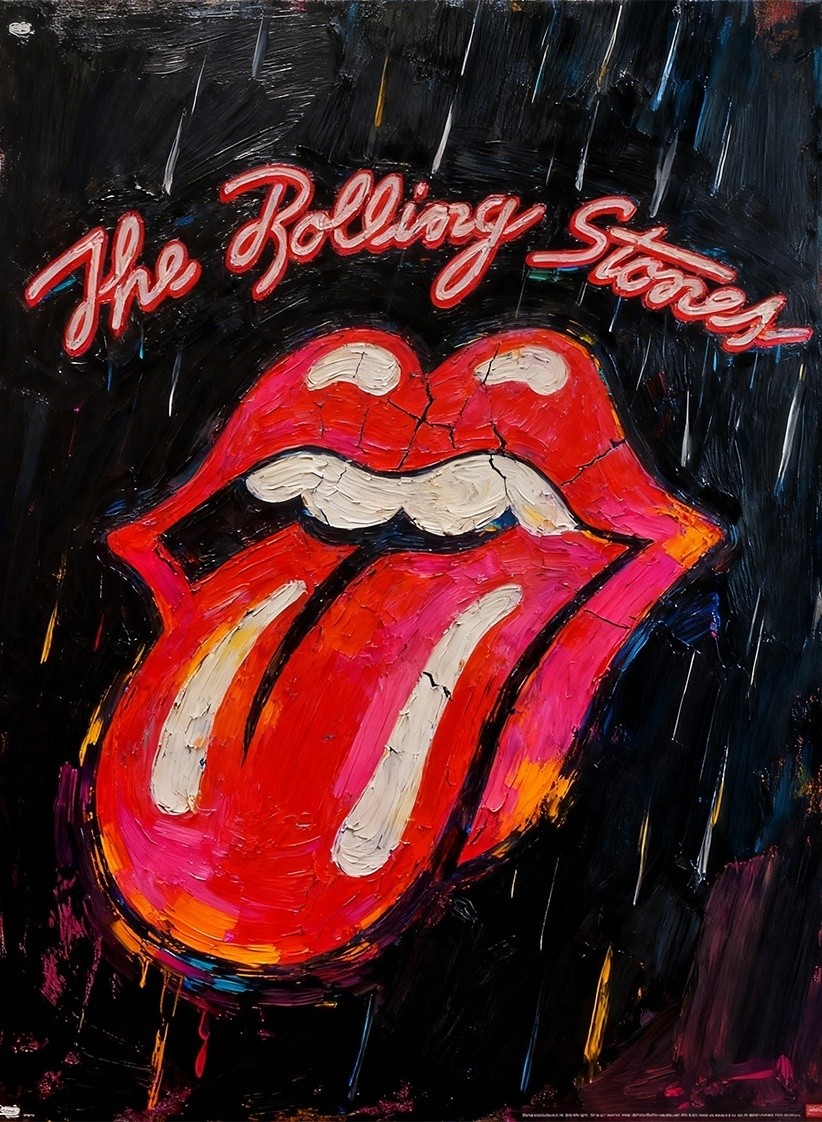 The Rolling Stones Rock n Roll Music Art Card Print PZ Signed /30