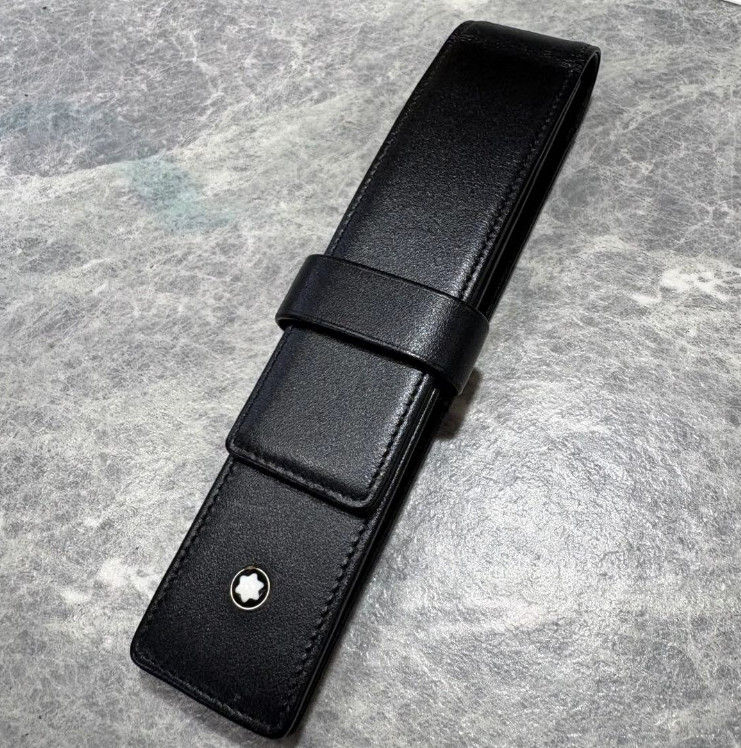 Montblanc Meisterstück 14309 Black Leather Pen Pouch Calfskin Case Holder Gift