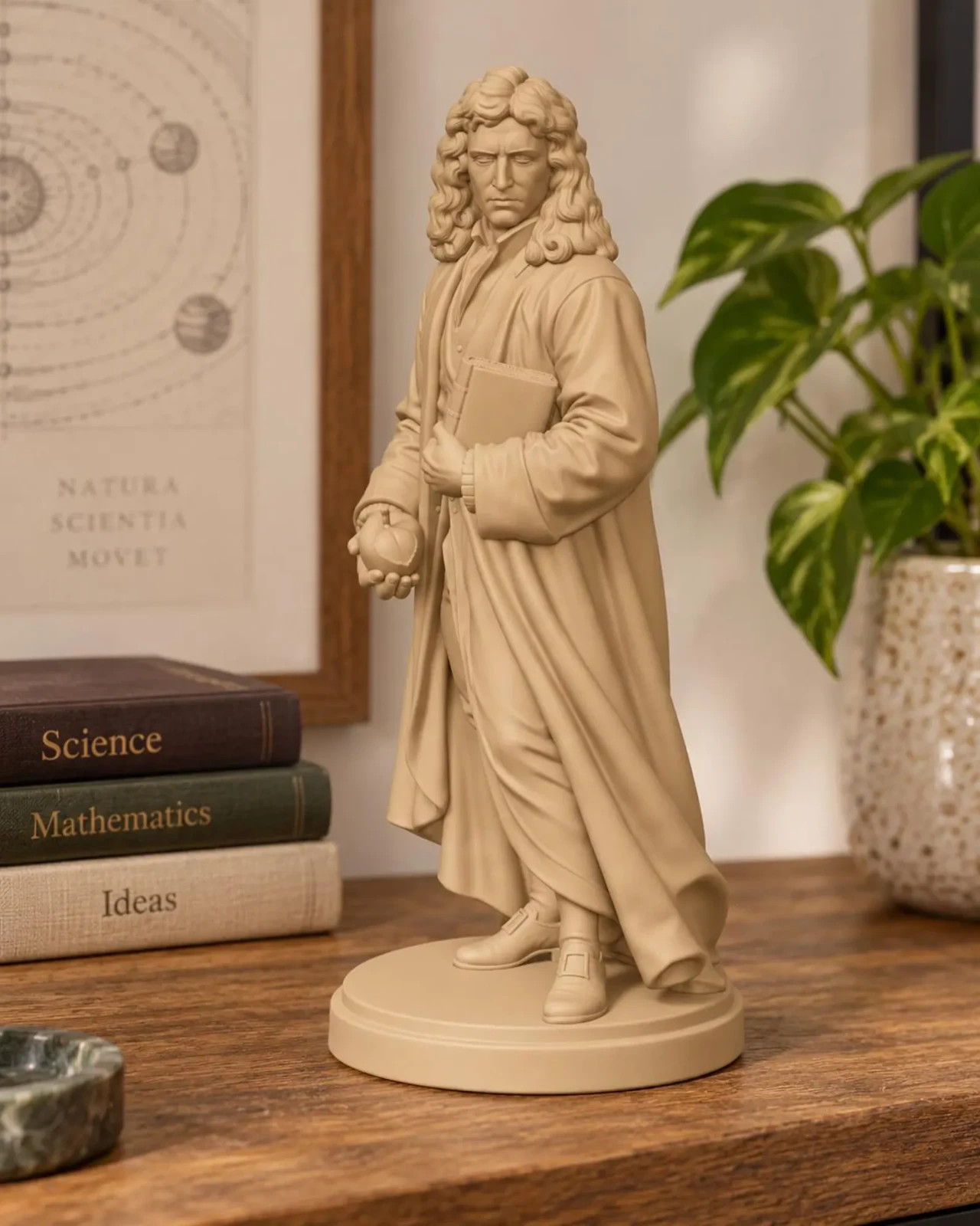 Isaac Newton Statue, Scientist Figure, Natural Philosophy Decor