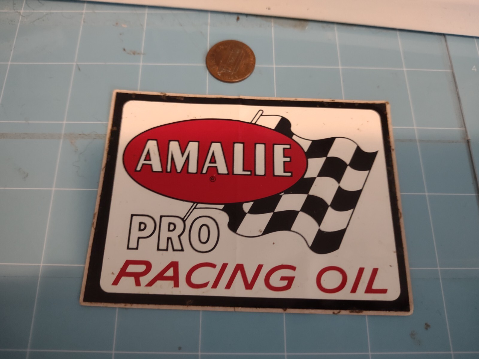 VINTAGE AMALIE PRO RACING OIL Sticker / Decal  ORIGINAL OLD STOCK