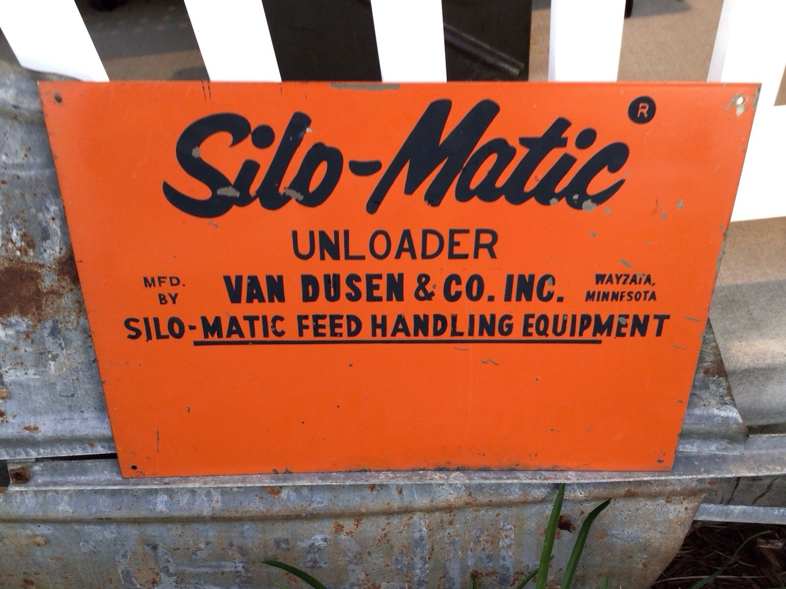 Vintage Original Double Sided Metal Silo Matic Ag Dealer Sign Wayzata Minnesota