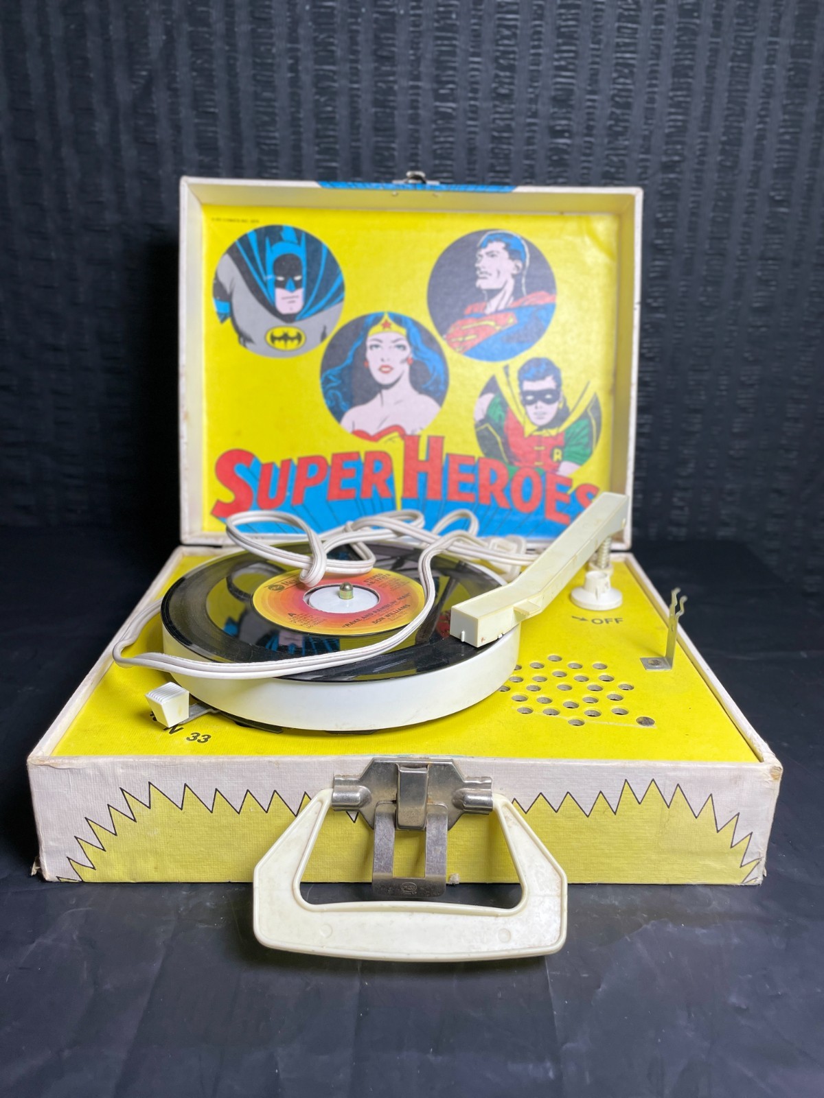 Vintage 1978 DC Comics Super Heroes Record Player Batman Superman Dejay SP-14