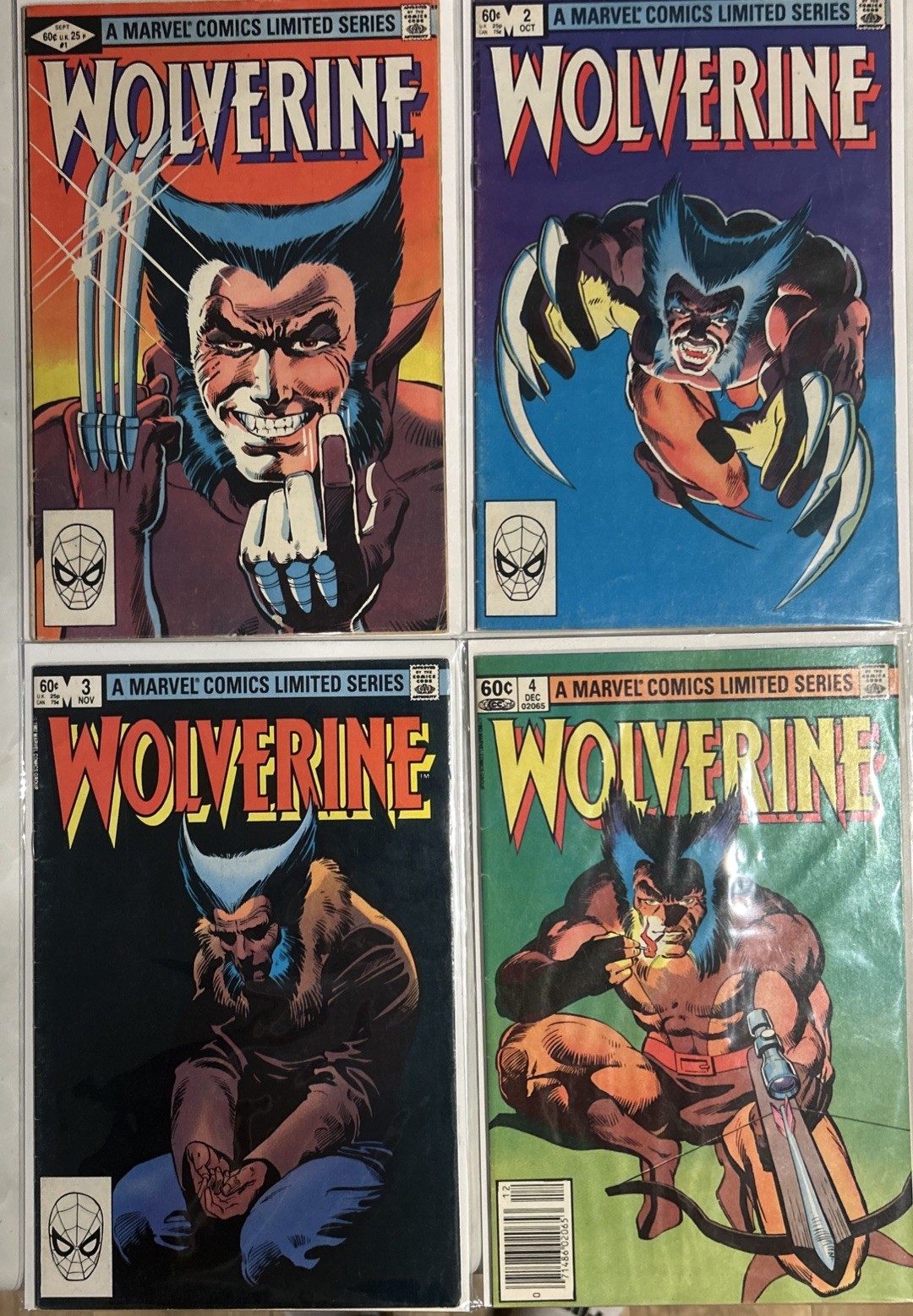 Wolverine Limited Series #1-4 (1982) 4 Comic Lot Marvel # 4 is A Newsstand**