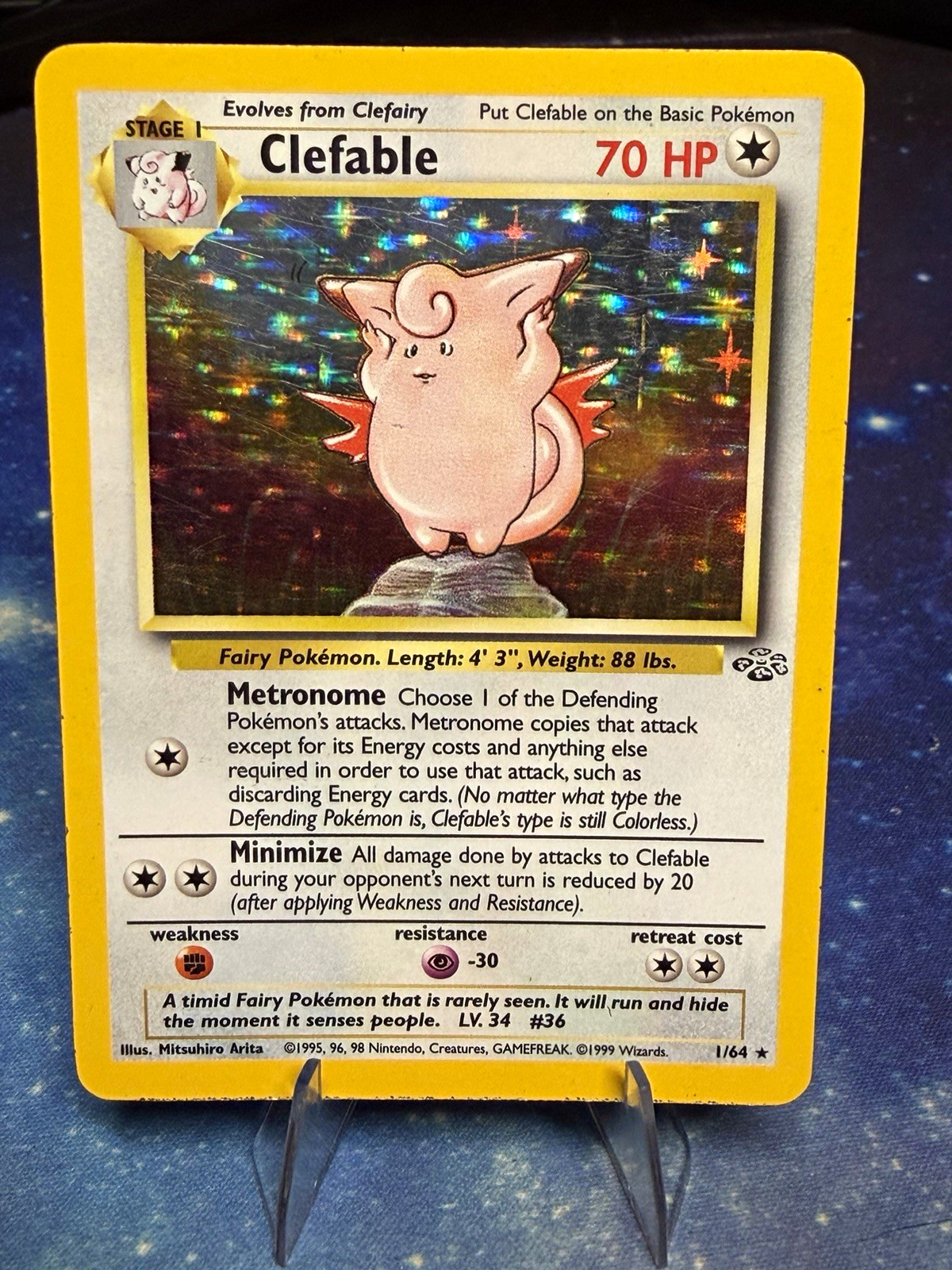 Pokémon Jungle Clefable Holo 1/64 1999 Wizards English (MP)