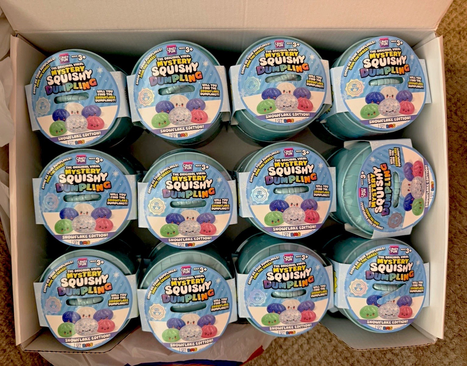 Hobby Lobby RMS Mystery Squishy Dumpling Snowflake Edition Crunchy Case 24 