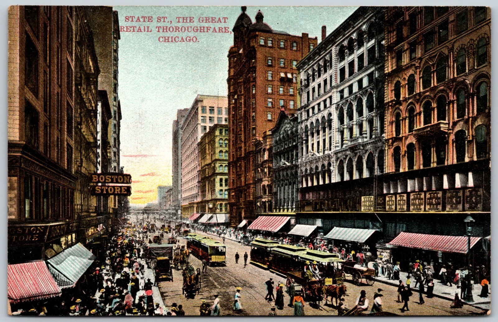 State Street BUSY Retail Thoroughfare Chicago Unposted ANTIQUE Postcard 9228
