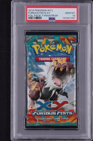 2014 POKEMON XY FURIOUS FISTS FOIL PACK TYRANTRUM PSA 10