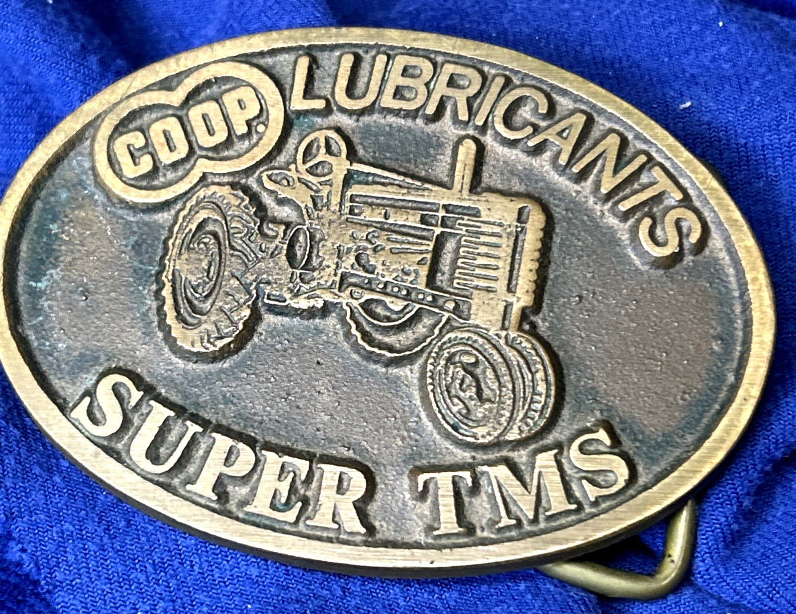 Farmland IND Series 2 John Deere Coop Lubricants Super TMS Belt Buckle 1936-1947