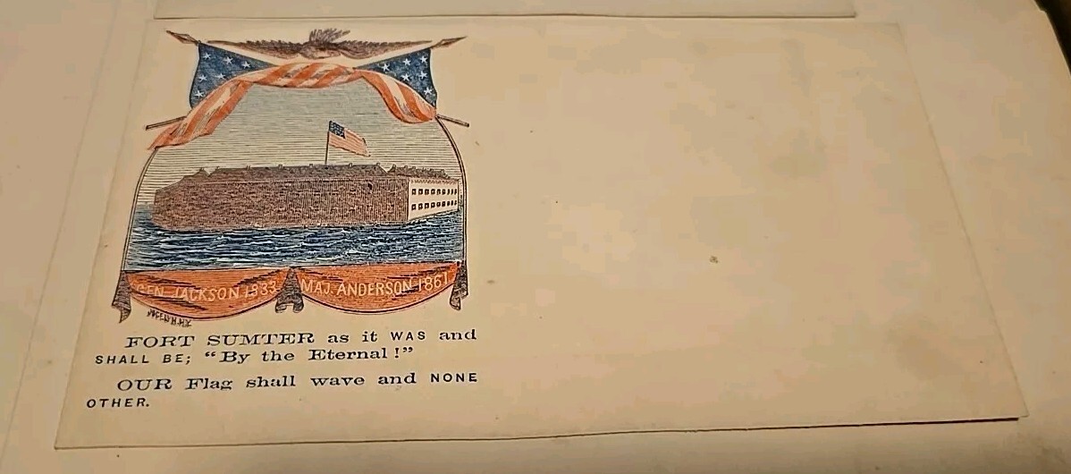 Unused Authentic Civil War Era Envelope, no stamp, Fort Sumter 1861