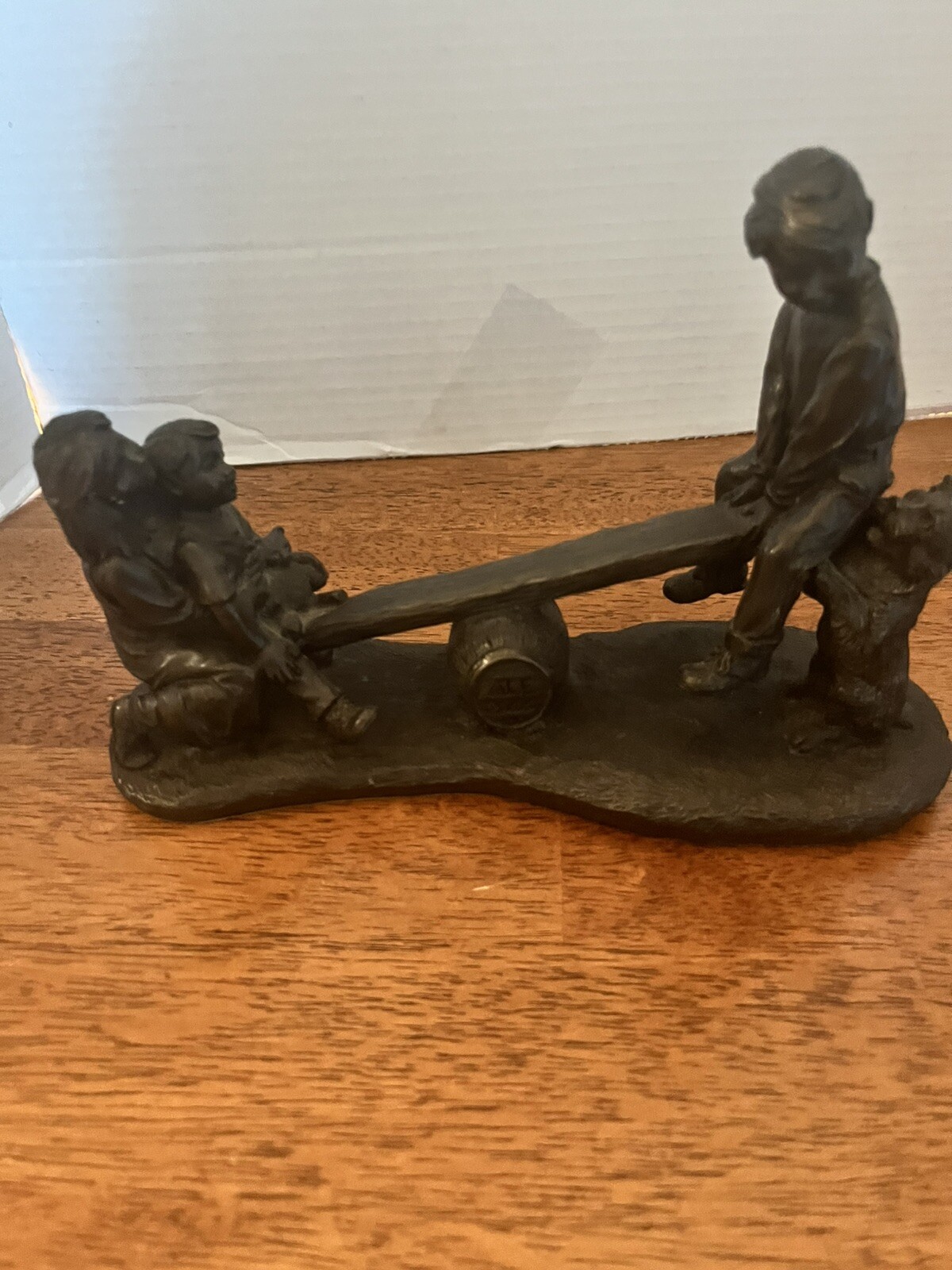 Genesis Fine Arts/ See Saw/ Figurine - Made in Ireland/ Children & Dog