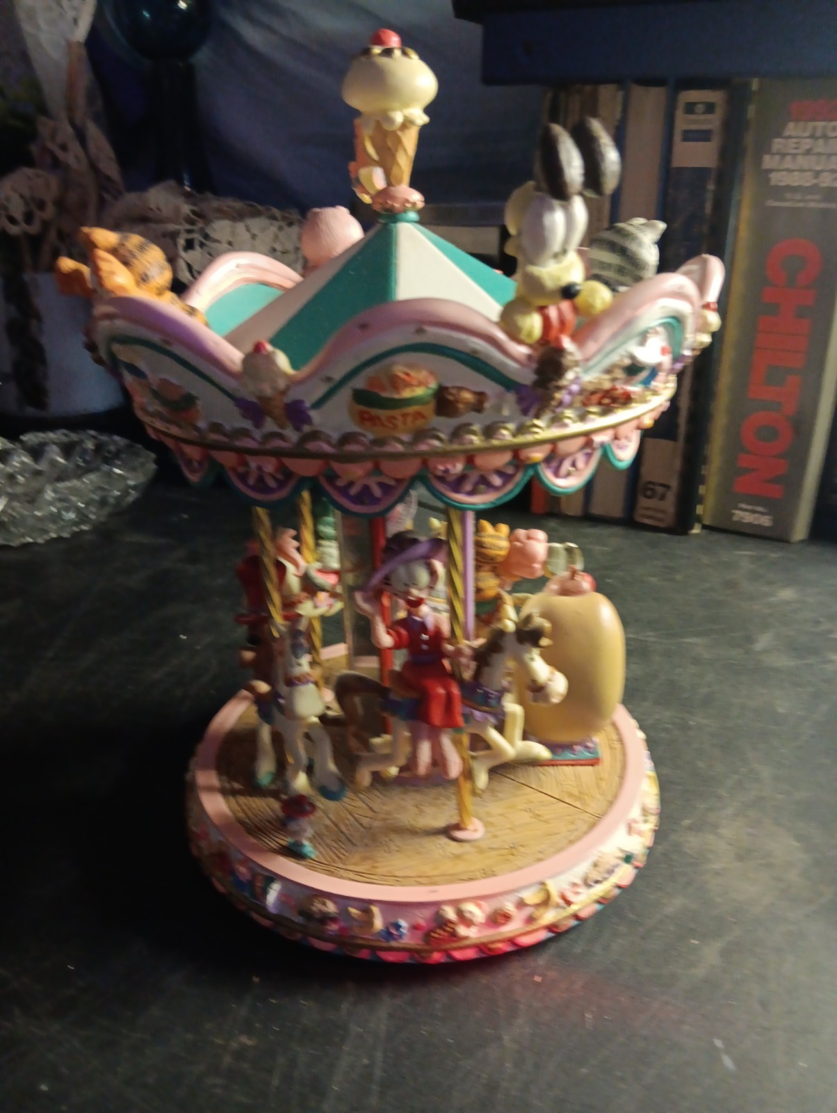 Danbury Mint Garfield's Carousel Jim Davis Paws Village Vintage