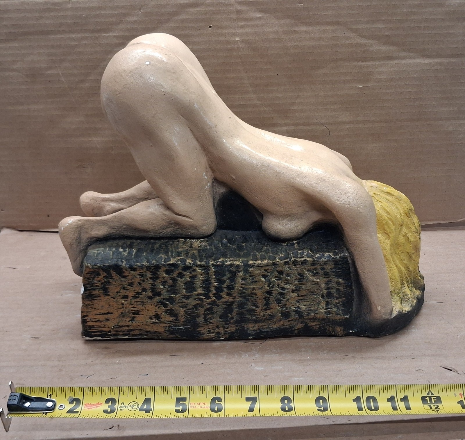 RARE Vintage Chalkware Coin Bank Naked Lady Nude Woman Hollywood Regency?